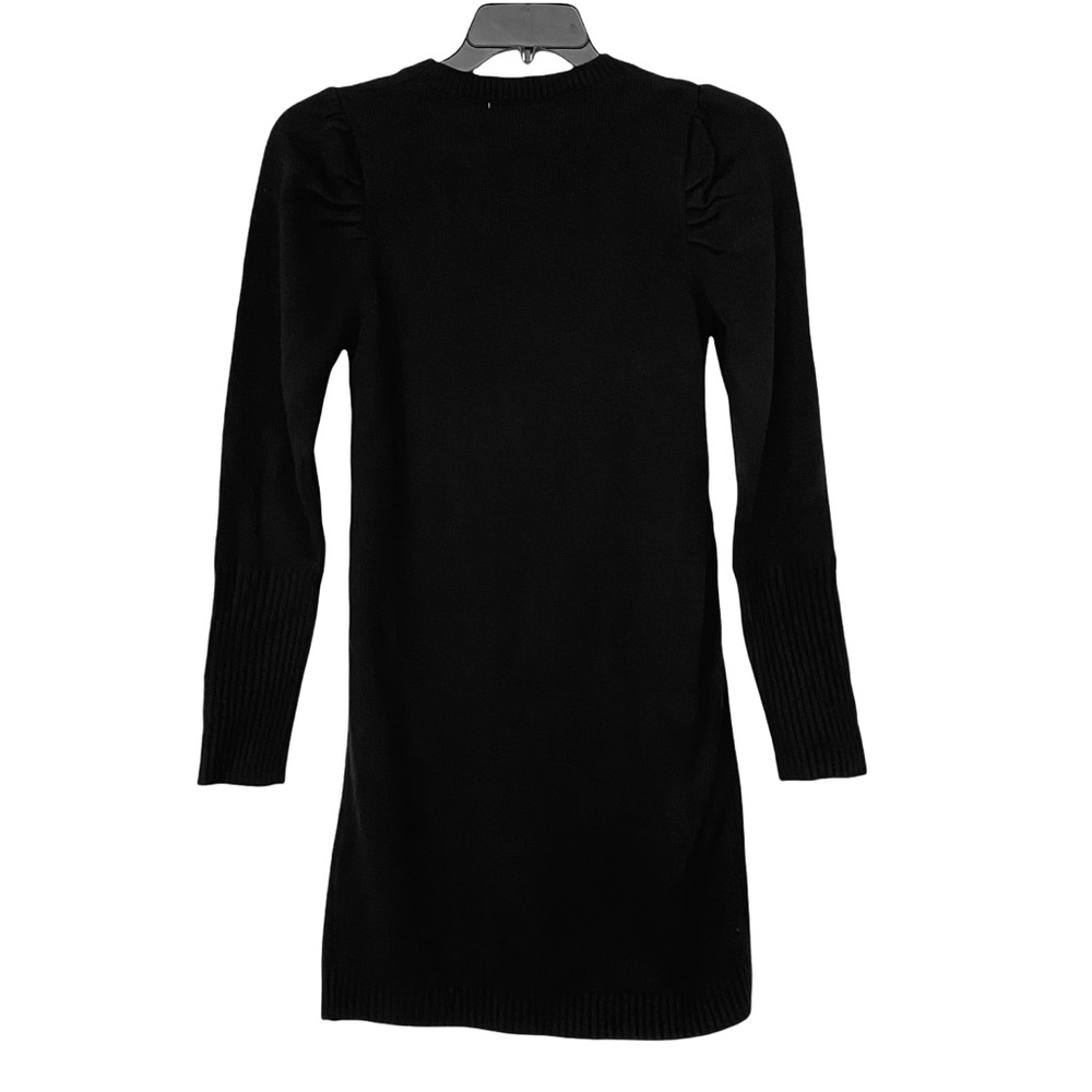 NEW WAYF Nordstrom Black Lola Puff Balloon Sleeve Knit Sweater Mini Dress XS - Picture 5 of 8